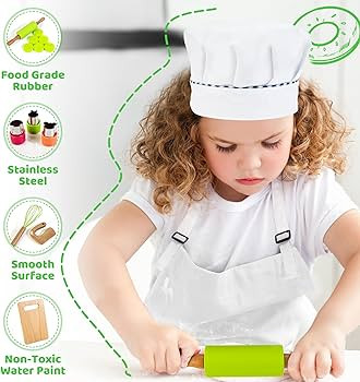 Kids Cooking & Baking Set with Storage Case, Montessori Kitchen Tools Set for Toddlers with Chef ... | Amazon (US)