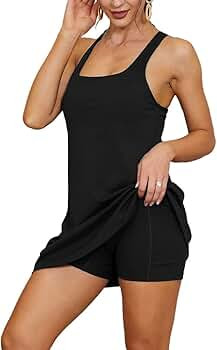 Aurgelmir Womens 2-in-1 Exercise Dresses with Built-in Shorts Workout Athletic Active Golf Tennis... | Amazon (US)