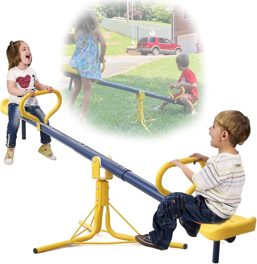 Seesaw for Kids Outdoor,68.5 inch Teeter Totter Sit&Spin Outdoor Toys Swiveling 360 Degrees Rotat... | Amazon (US)