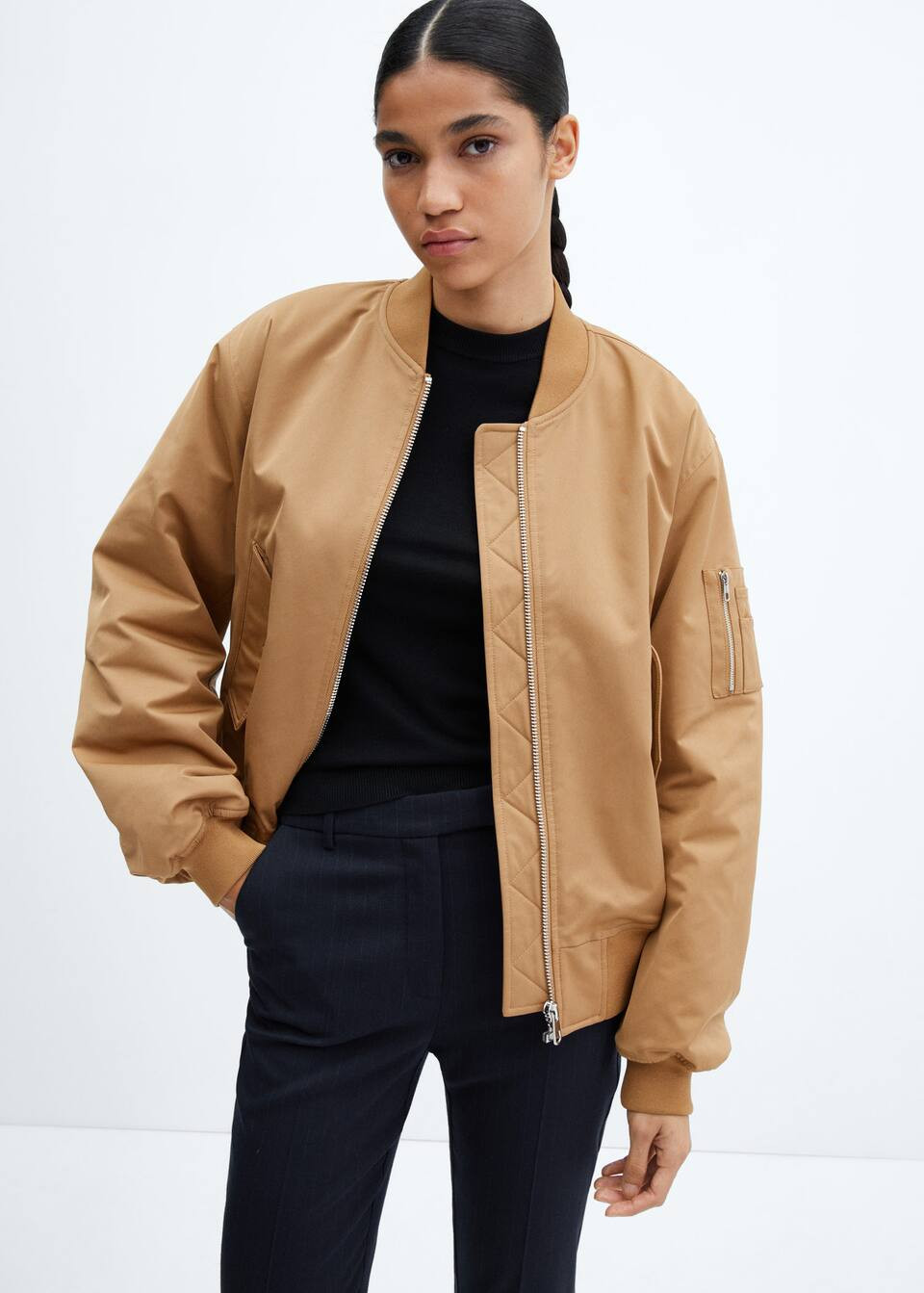 Oversized bomber jacket | MANGO (US)