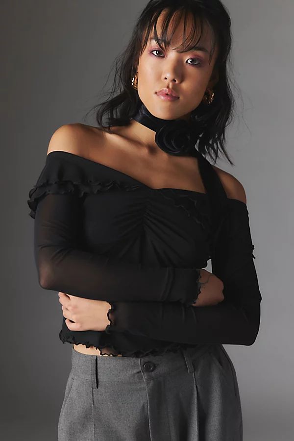UO Kristy Layered Off-The-Shoulder Blouse | Urban Outfitters (US and RoW)