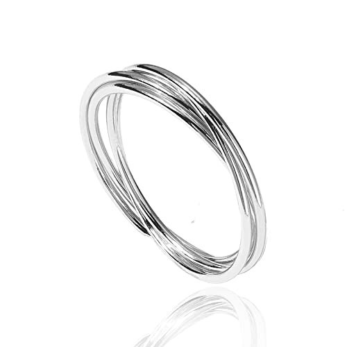 PAVOI Four Way Spinning Anxiety Ring (interlocked, White Gold, Size 4) | Amazon (US)