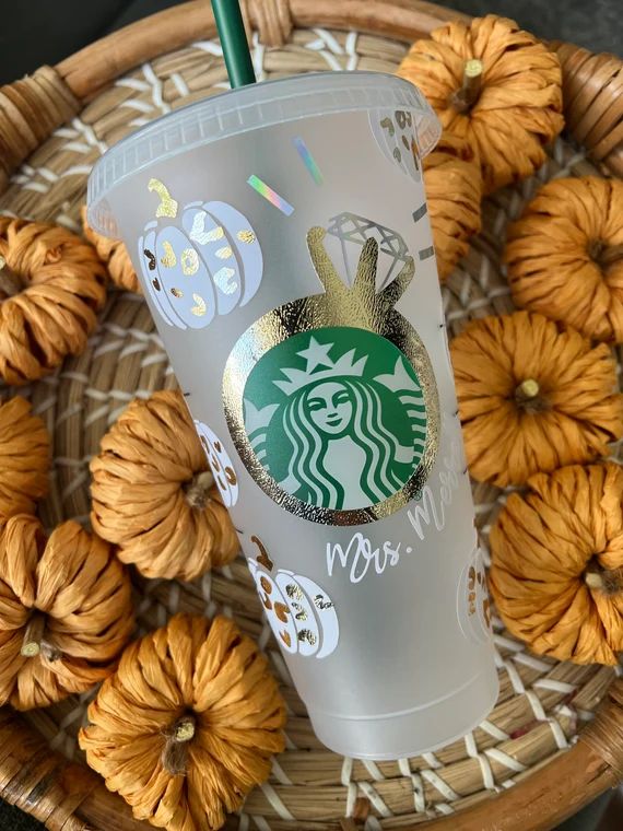 Mrs. Pumpkin Starbucks Ice Cup / Engagement Gift / Future Mrs - Etsy | Etsy (US)