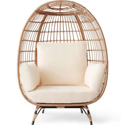 Best Choice Products Wicker Egg Chair Oversized Indoor Outdoor Patio Lounger w/ Steel Frame, 440l... | Target