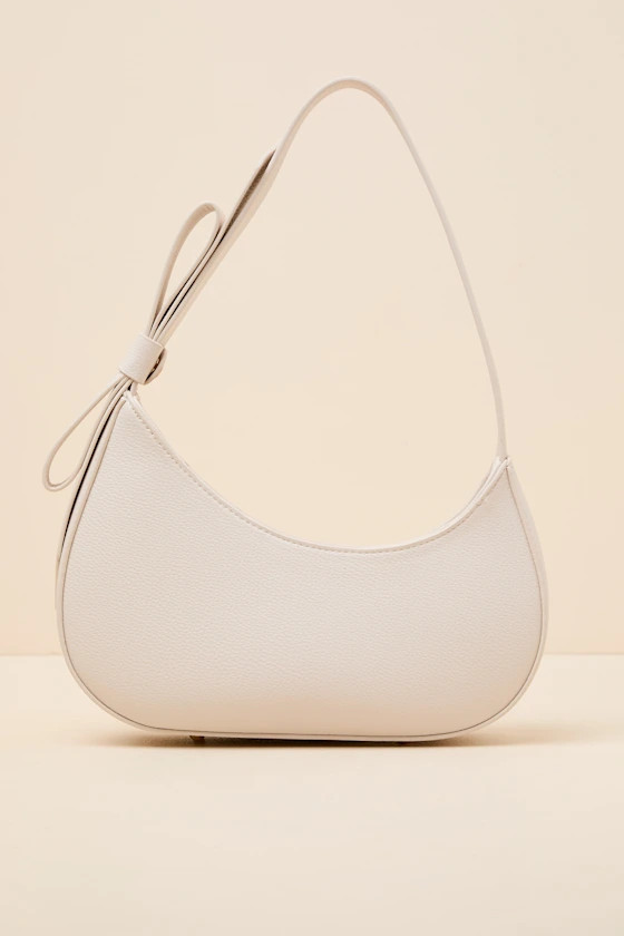 Teyana Bone Pebbled Vegan Leather Bow Shoulder Bag | Lulus