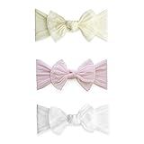 Baby Bling Bows 3 Pack - Girls Classic Knot Headbands - Pink White and Ivory - Made in the USA | Amazon (US)