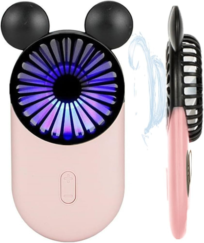 Amazon.com: Generic Cute Mouse Personal Mini Fan, Handheld USB Rechargeable Fan with Pretty LED L... | Amazon (US)