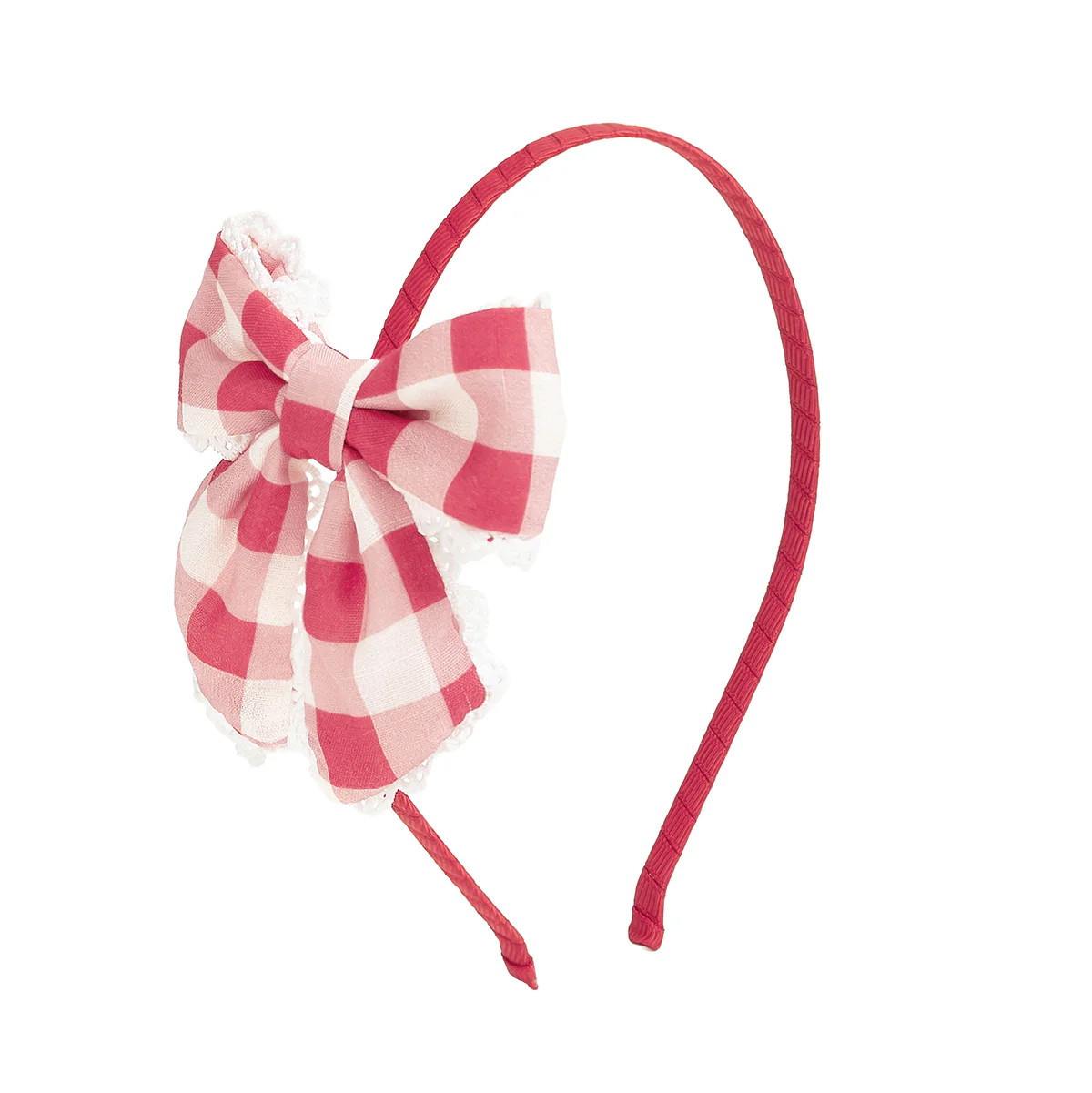 Red Gingham Bow Headband | Sweet Wink
