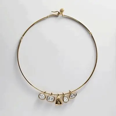 Lexi Removable Charm Custom Collar Necklace - Gold | BaubleBar
