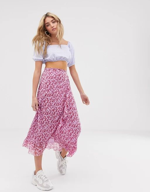 Resume Ninnet floral frilled hem midi skirt | ASOS US