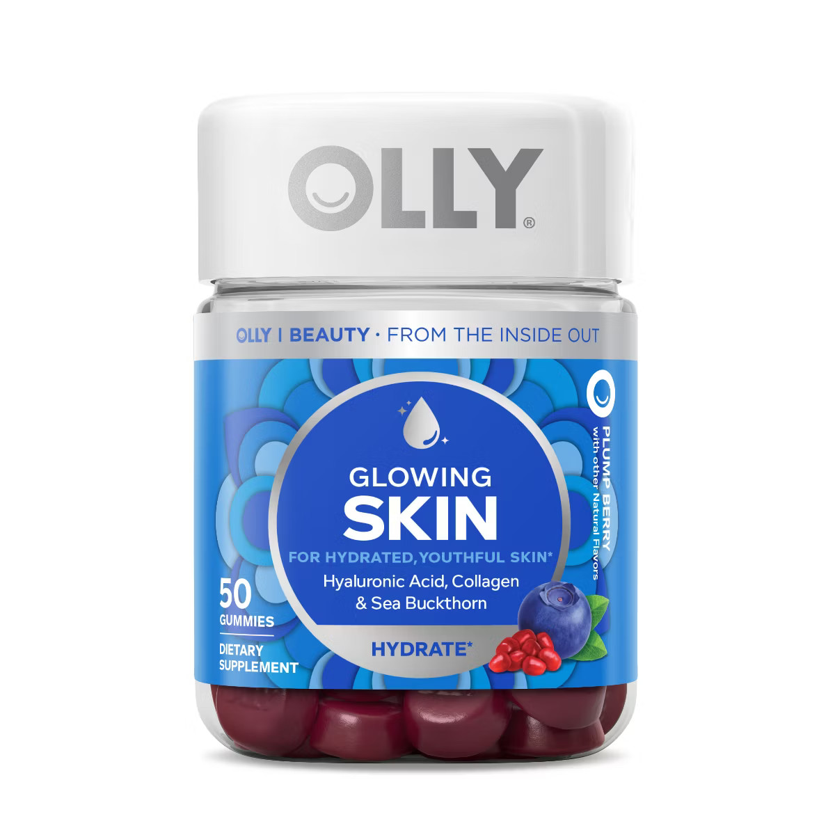 OLLY Glowing Skin Collagen Chewable Gummies - Berry - 50ct | Target
