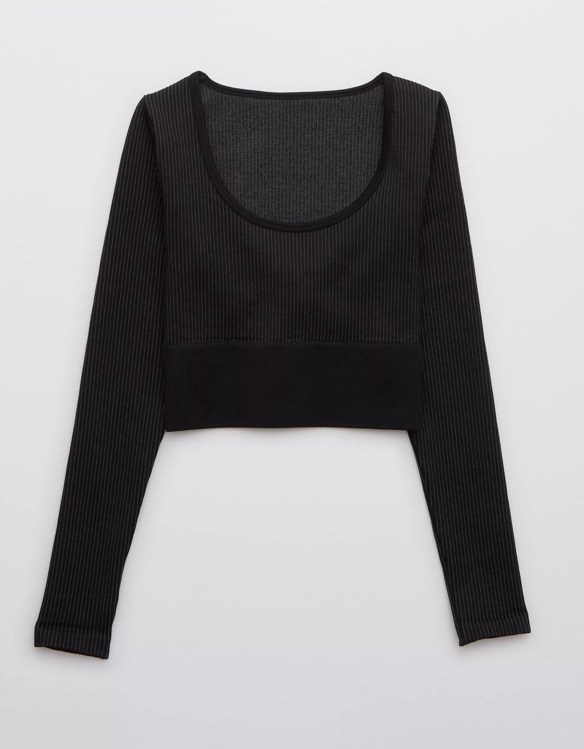 OFFLINE Sidewalk Seamless Ribbed Long Sleeve Cropped T-Shirt | American Eagle Outfitters (US & CA)
