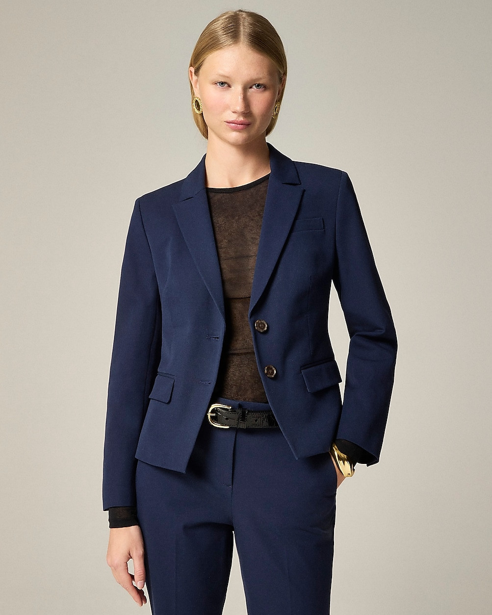 Shrunken-fit blazer in bi-stretch cotton blend | J. Crew US