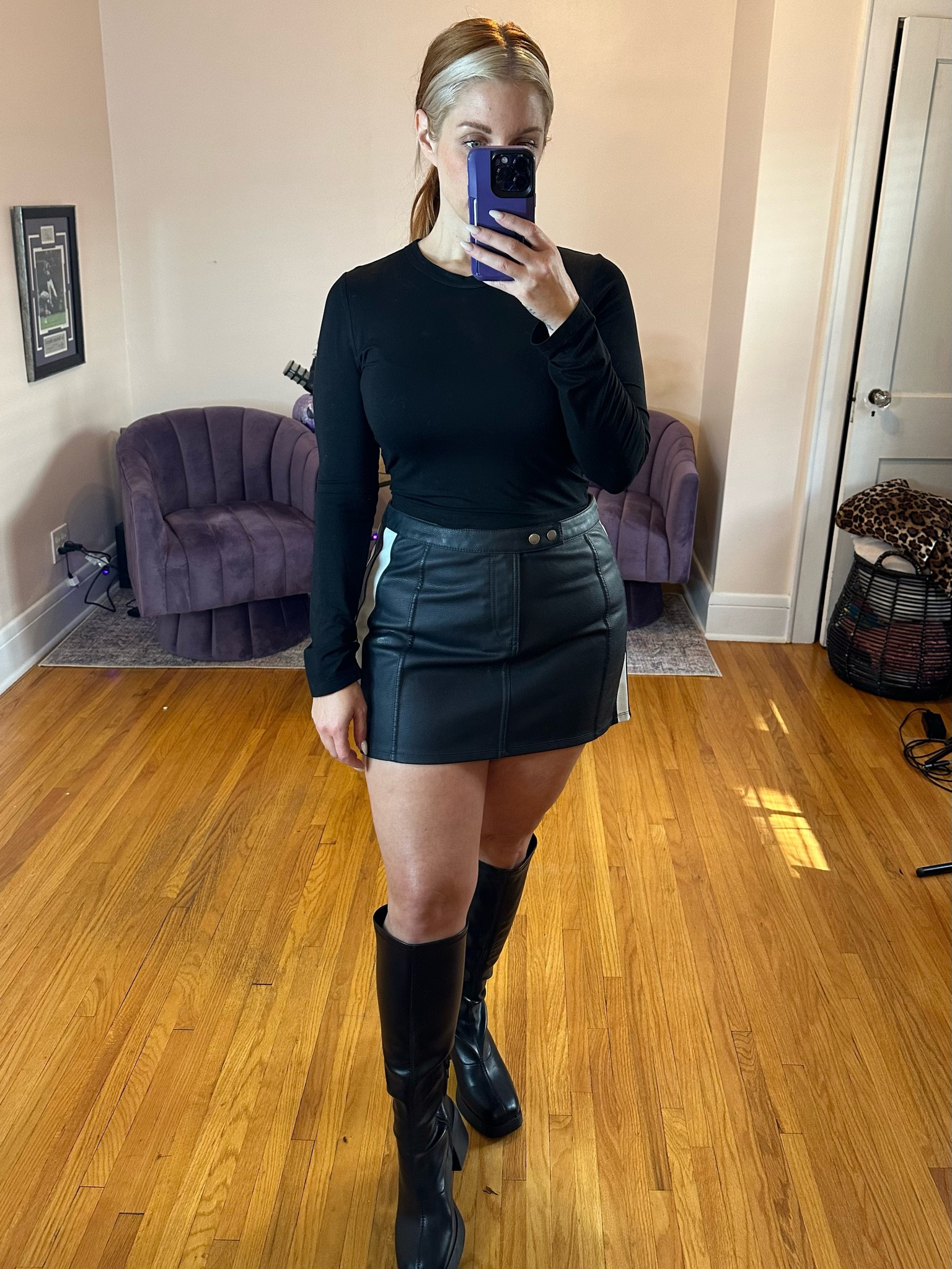 Obsessed with this Wild Fable faux leather moto skirt! 

wearing a medium - size down!

#targetstyle

#LTKMidsize #LTKFindsUnder50
