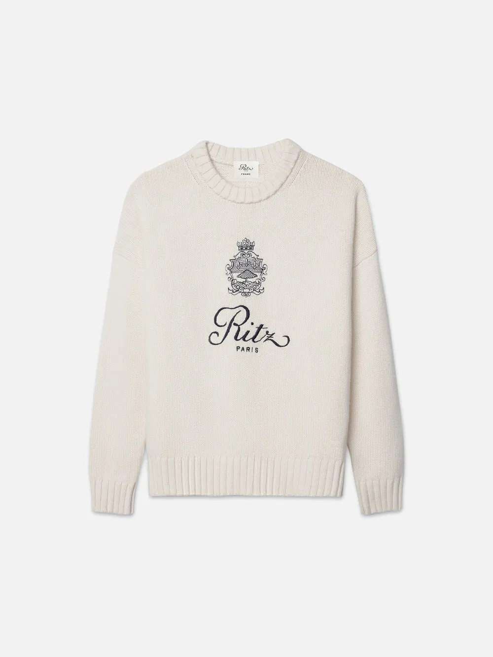 Ritz Unisex Cashmere Sweater  in  Off White | Frame Denim