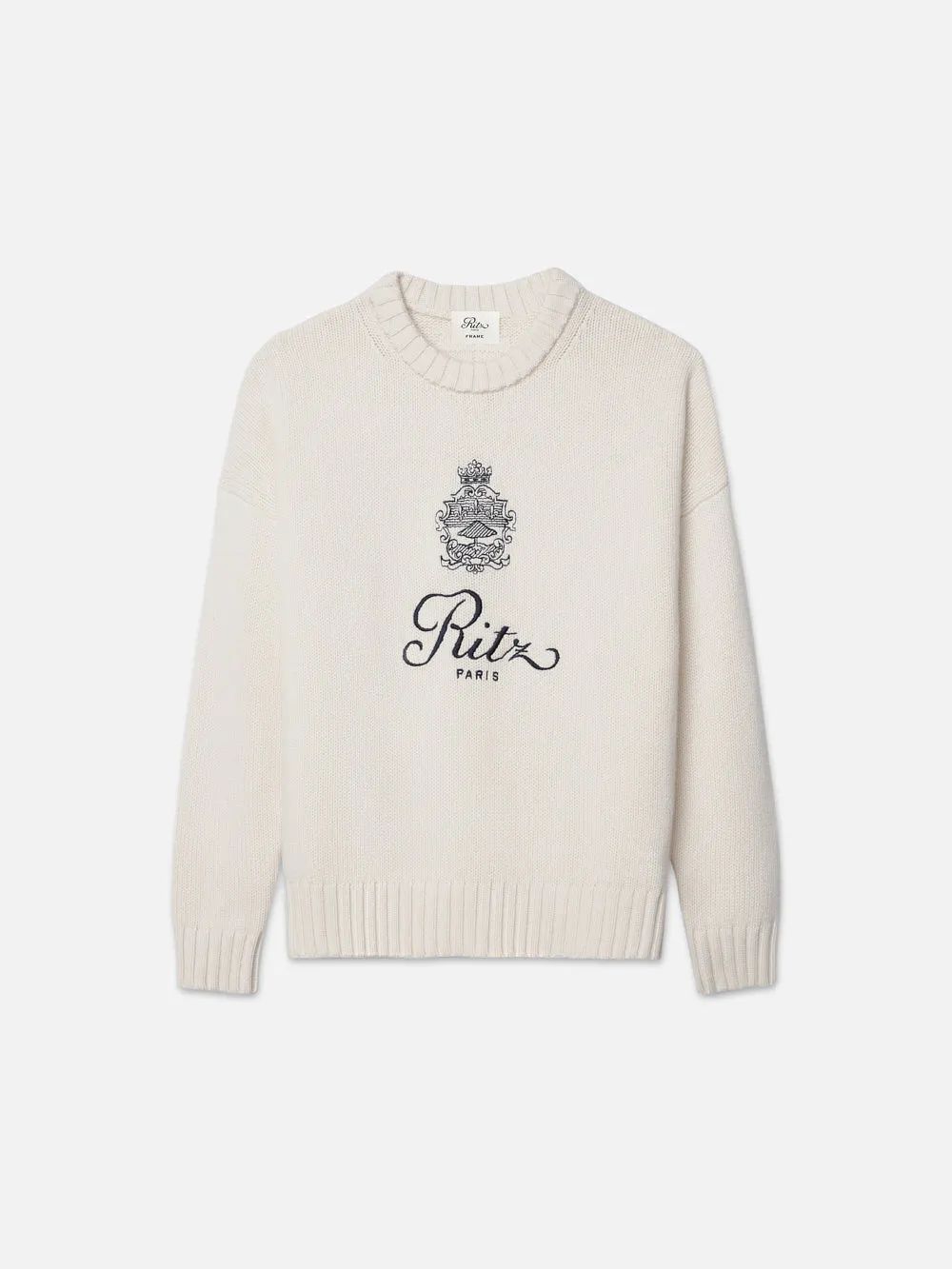 Ritz Unisex Cashmere Sweater  in  Off White | Frame Denim