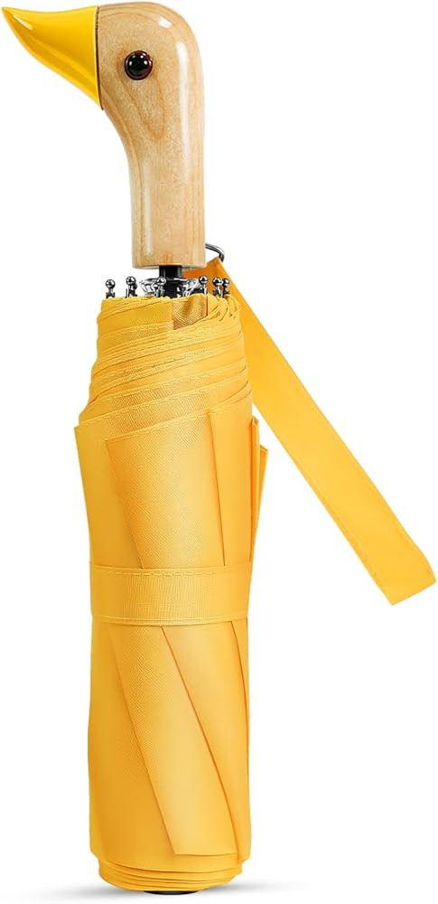 Cute Duck Handle Umbrella - Compact Travel Yellow Duck Head Umbrella for Adults and Girls | Amazon (US)