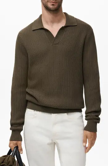 Structured Cotton Polo Sweater | Nordstrom