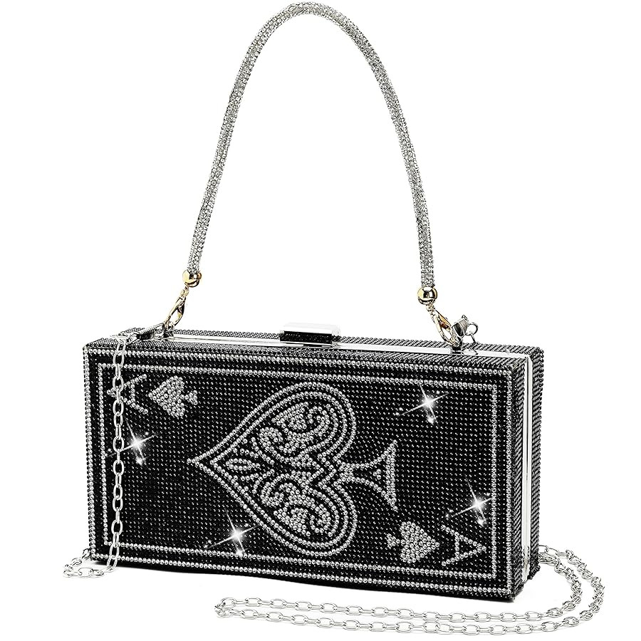 pearl&she Diamond Women Evening Handbags Purse Minaudiere Clutch Bag,Stack of Cash Dollars Crysta... | Amazon (US)