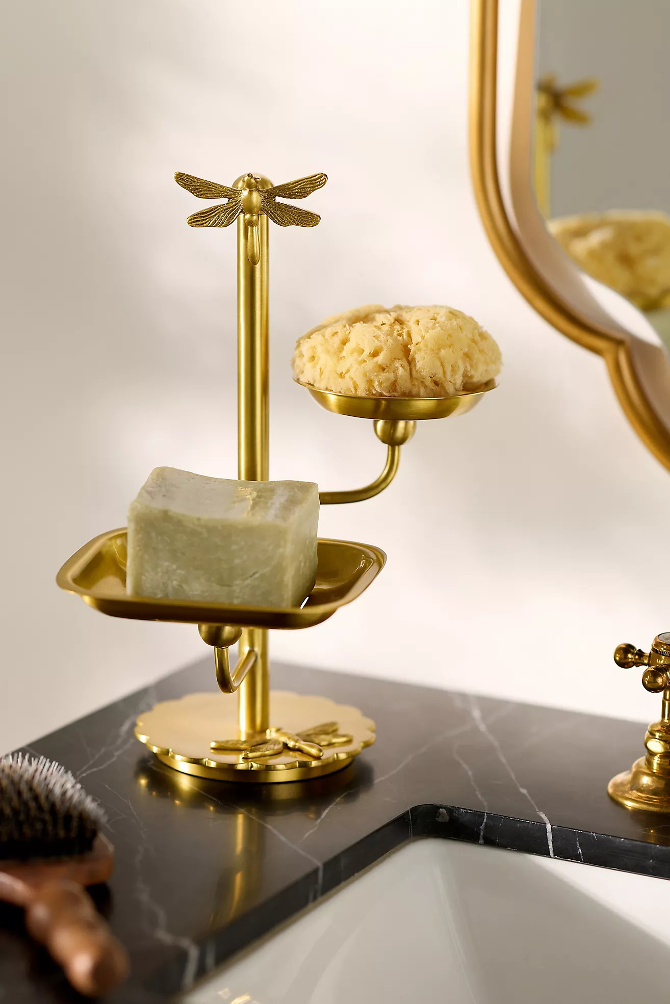 Anastasia Dragonfly Brushed Brass Bath Organizer | Anthropologie (US)