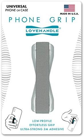 LOVEHANDLE Phone Grip for Most Smartphones and Mini Tablets, Metallic Silver Colored Elastic Stra... | Amazon (US)
