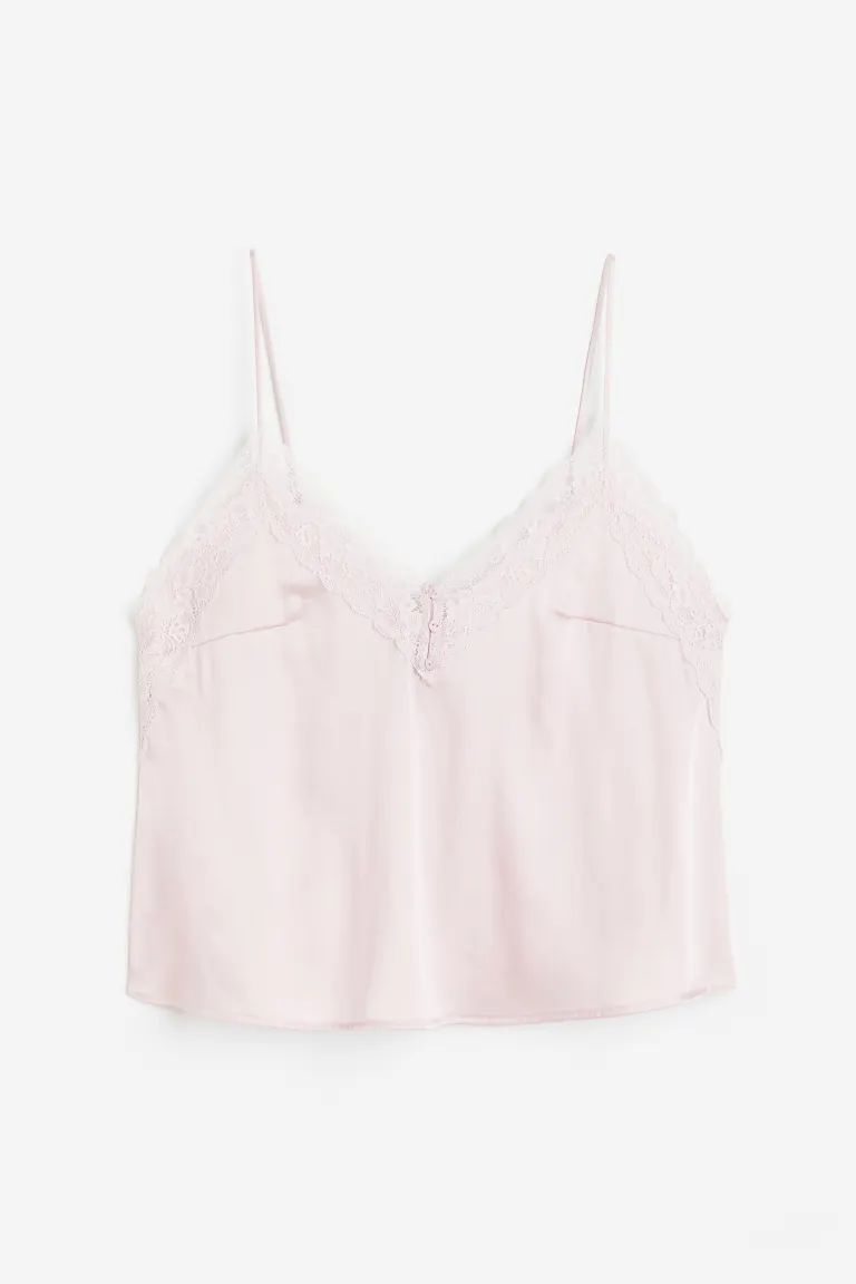 Lace-trimmed Satin Camisole Top | H&M (US + CA)