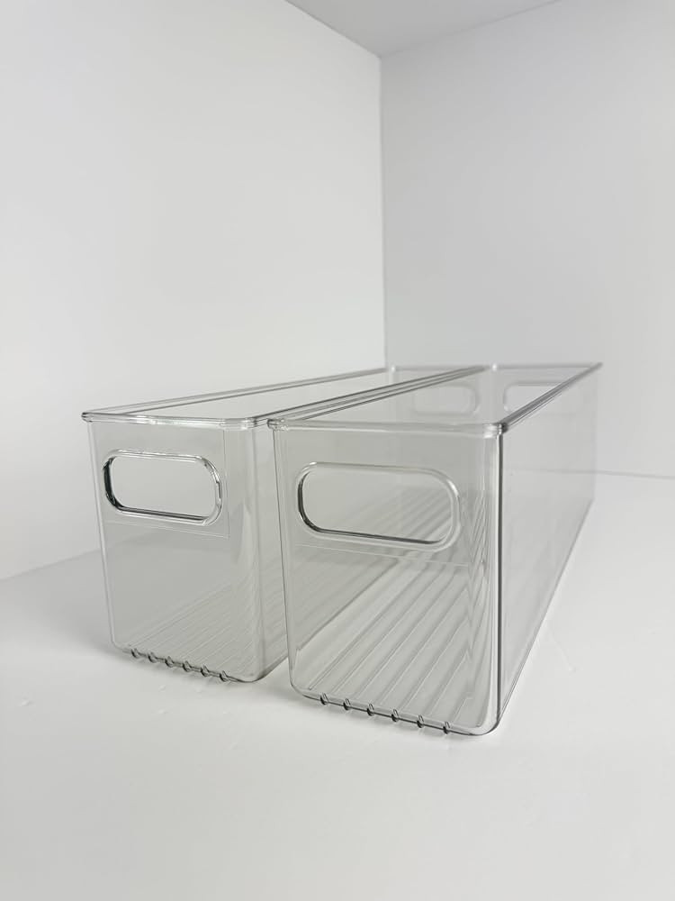Clear Plastic Organization Bin - (16" L x 4" W x 5" H) 2 pack | Amazon (US)