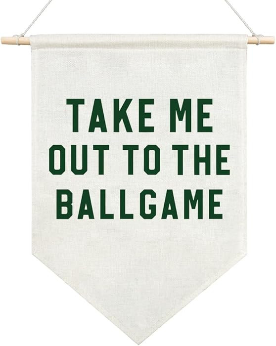 AGMDESIGN Take Me Out To The BallGame Canvas Hanging Pennant Flag Banner, Room Wall Decor, Home P... | Amazon (US)