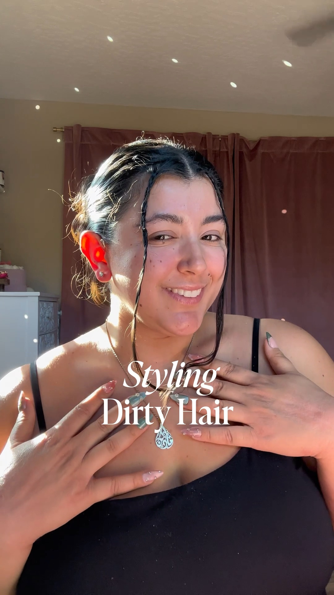 Styling dirty hair into a cute, effortless look 💁‍♀️🎀
When wash day is not happening but the fit still needs to eat 😌 This bow claw clip is my go-to for second (or third) day hair — it instantly makes messy, oily, or dry-shampooed hair look intentional and chic.

I started with LolaVie Glossing Detangler, sprayed in my favorite Living Proof dry shampoo for volume and grip, twisted everything up, clipped it back, and called it a day. Extra sleekness from my DAE styling cream Easy, comfy, and perfect for running errands, content days, or casual glam moments ✨

🔎 Shop my hair essentials + outfit details here
#LTKStyle #LTKHair #DirtyHairHack #ClawClipHairstyle #BowClawClip #EasyHairstyles #SecondDayHair #DryShampooHair #LowMaintenanceHair #EffortlessStyle #PlusSizeCreator #EverydayGlam 

#LTKBeauty #LTKgrwm #LTKPlusSize