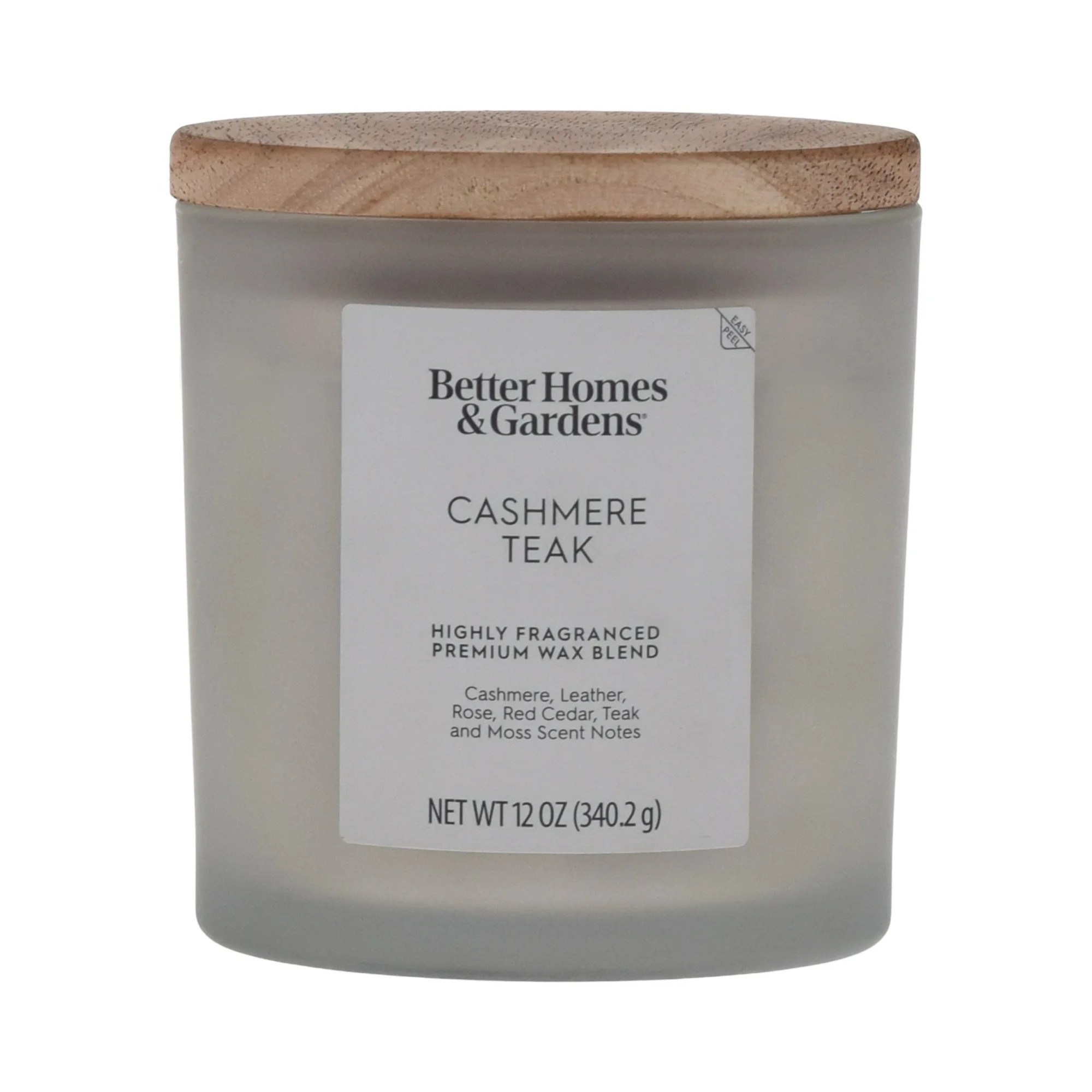 Better Homes and Gardens Cashmere Teak Scented 2-Wick Frosted Jar Candle 12oz. | Walmart (US)