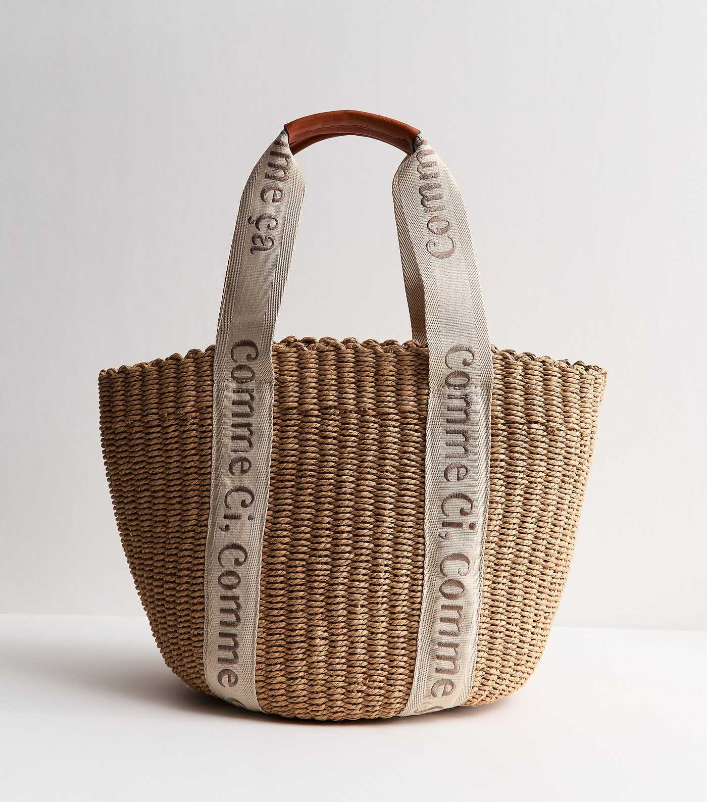 Stone Logo Trim Basket Tote | New Look | New Look (UK)