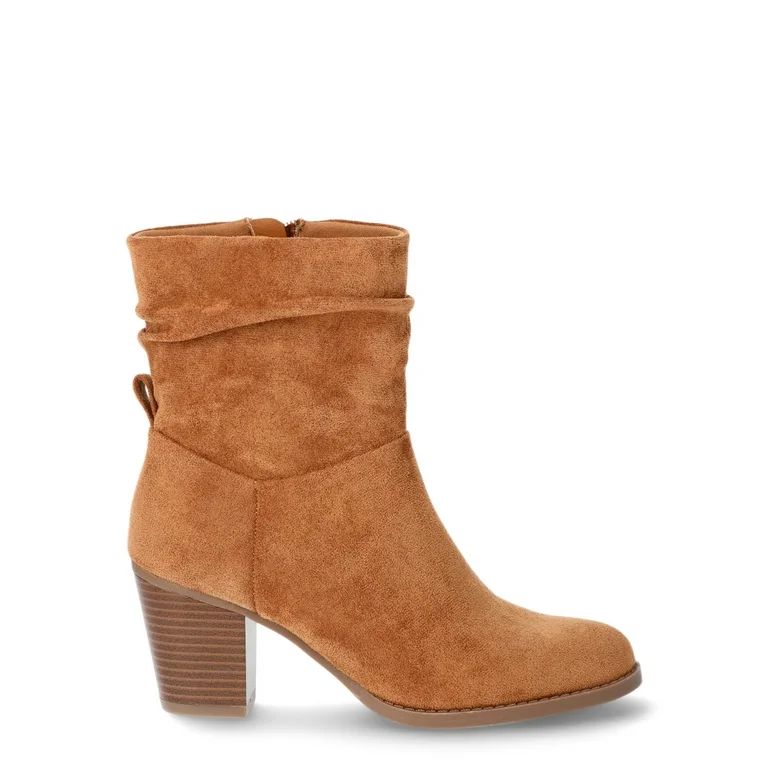 Time and Tru Women's Western Slouch Heeled Booties, Sizes 6-11 | Walmart (US)