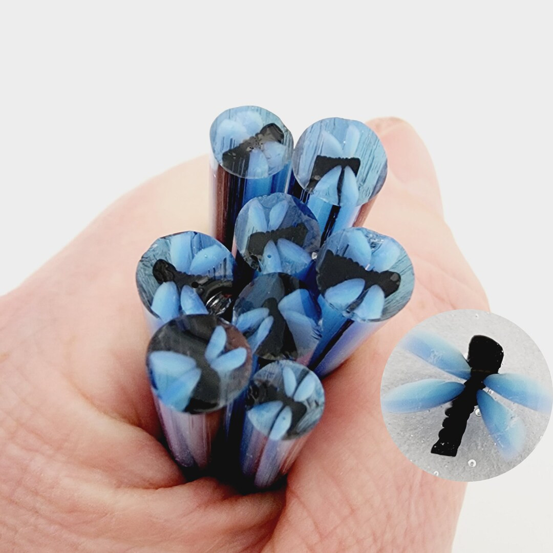 COE90 Dragonfly: Snapdragon - 1 oz Murrini Murrine Millefiori Vitrigraph Cane - MINZABELLA MURRIN... | Etsy (US)