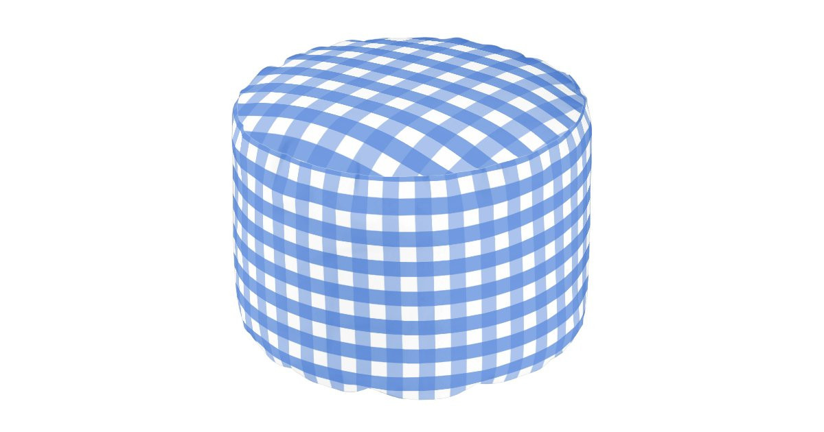 French Blue and White Gingham Pouf | Zazzle | Zazzle