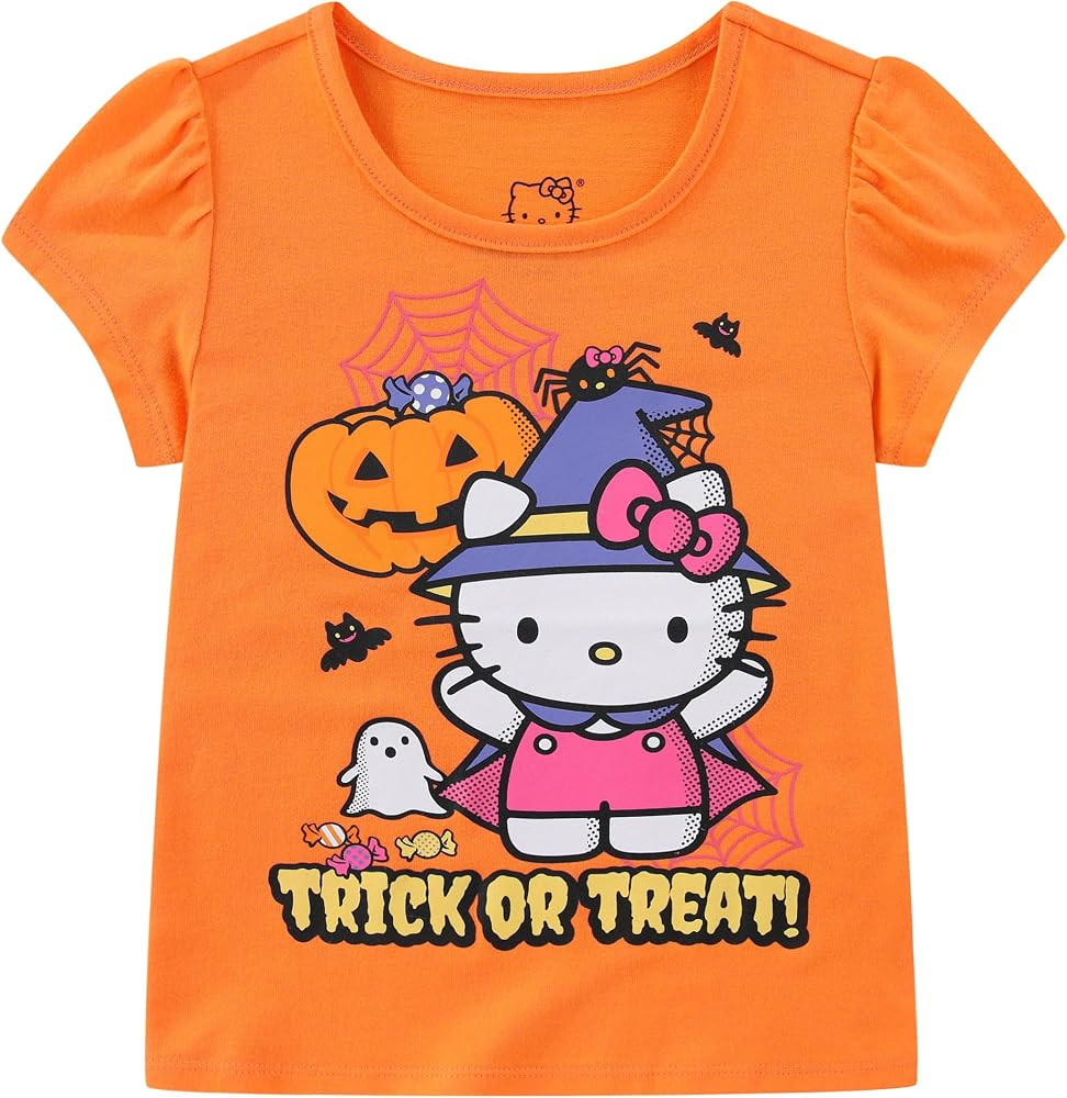 Hello Kitty Sanrio Girls Halloween Short Sleeve T-Shirt for Big Kids | Amazon (US)