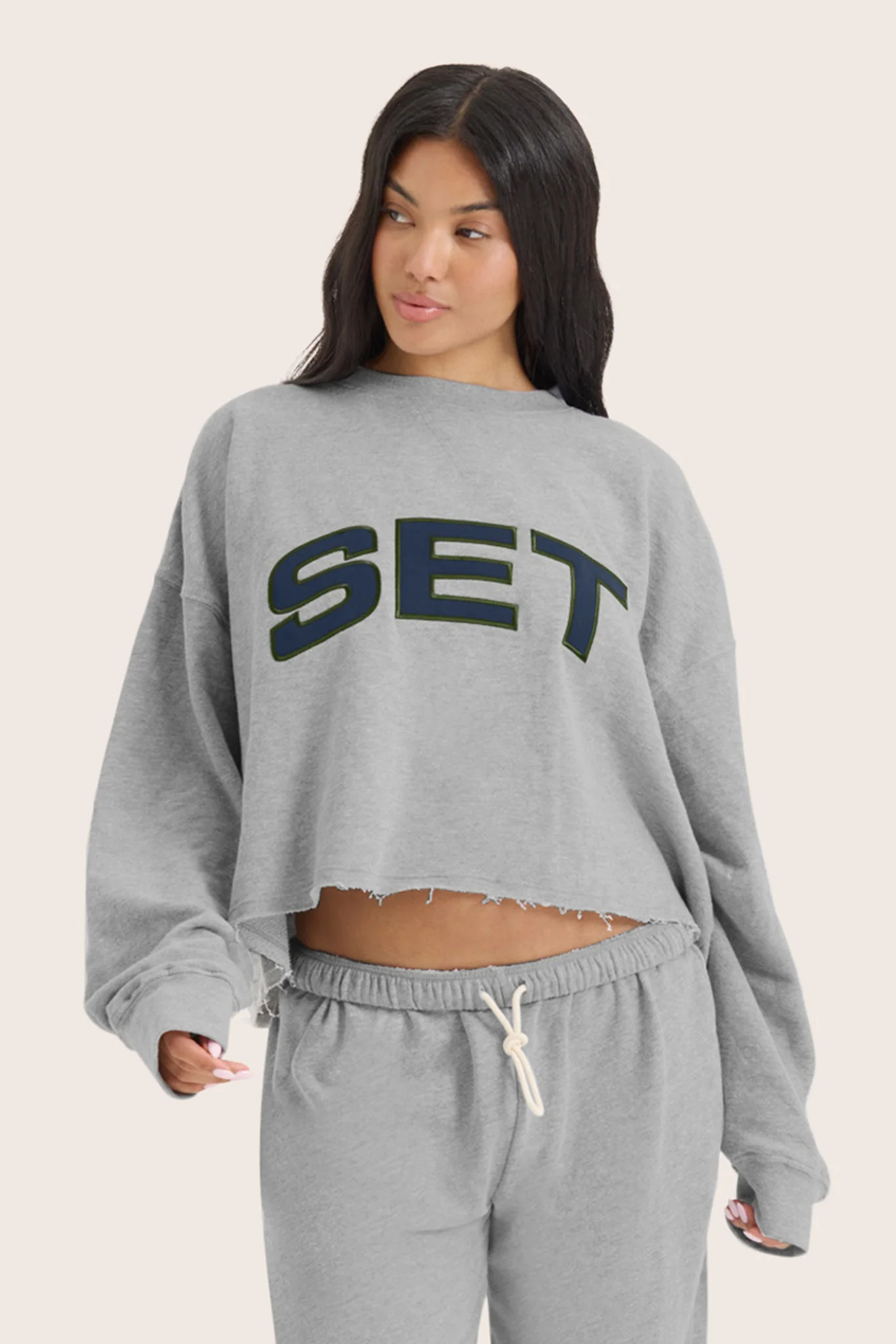 LIGHTWEIGHT SWEATS CLASSIC SET CUT CREWNECK - FOG HEATHER GREY | SET Active