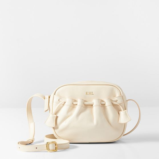 Leather Gathered Crossbody Bag | Mark and Graham