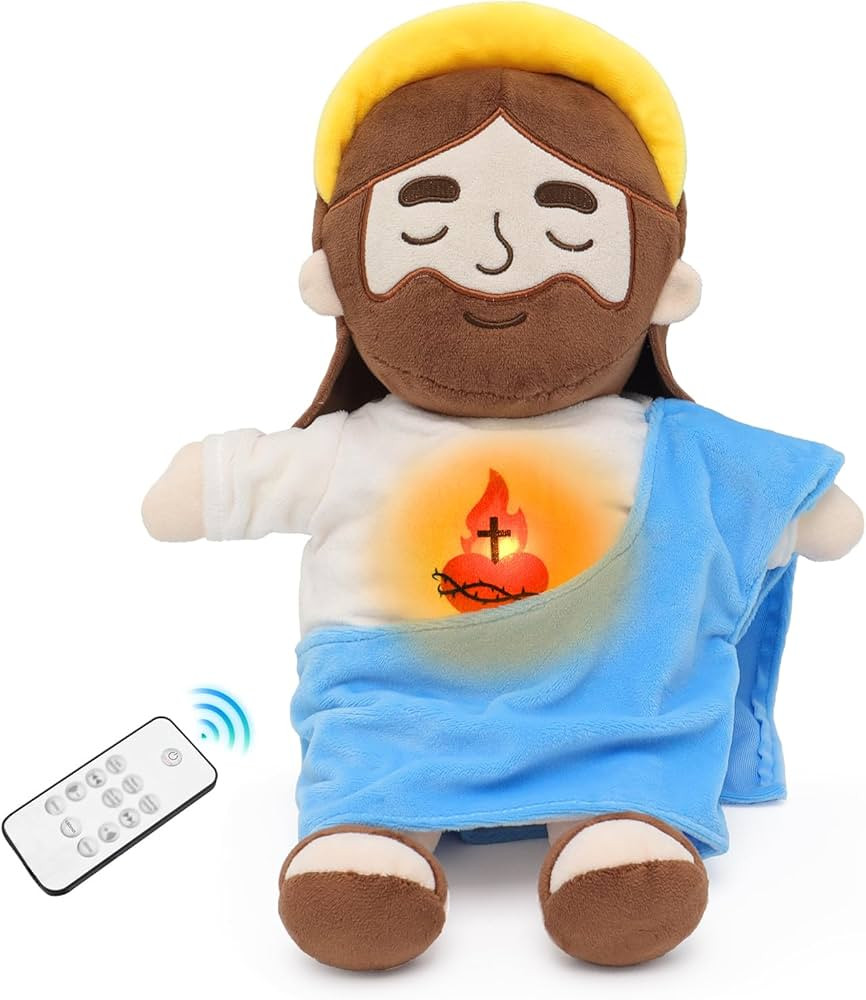 Soothing Jesus Plush Toys with Light & Sound, Jesus Stuffed Animal Breathing Plushy Doll, Christi... | Amazon (US)