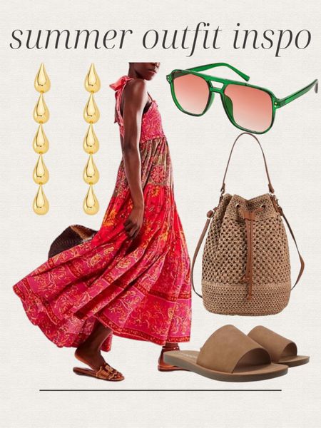 Amazon summer outfit inspo, Free People look for less, printed maxi dress, gold earrings, straw handbag, sandals, retro sunglasses, vacation outfit, date night outfit 


#LTKFindsUnder50 #LTKShoeCrush #LTKItBag