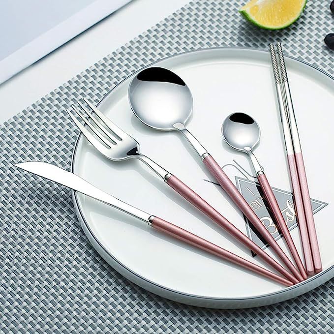 Silverware Flatware Cutlery Set, Stainless Steel Utensils Service, Mirror Polished, Dishwasher Sa... | Amazon (US)