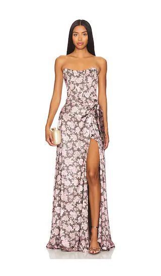 Cecilia Dress in Chocolate Peony Print | Revolve Clothing (Global)