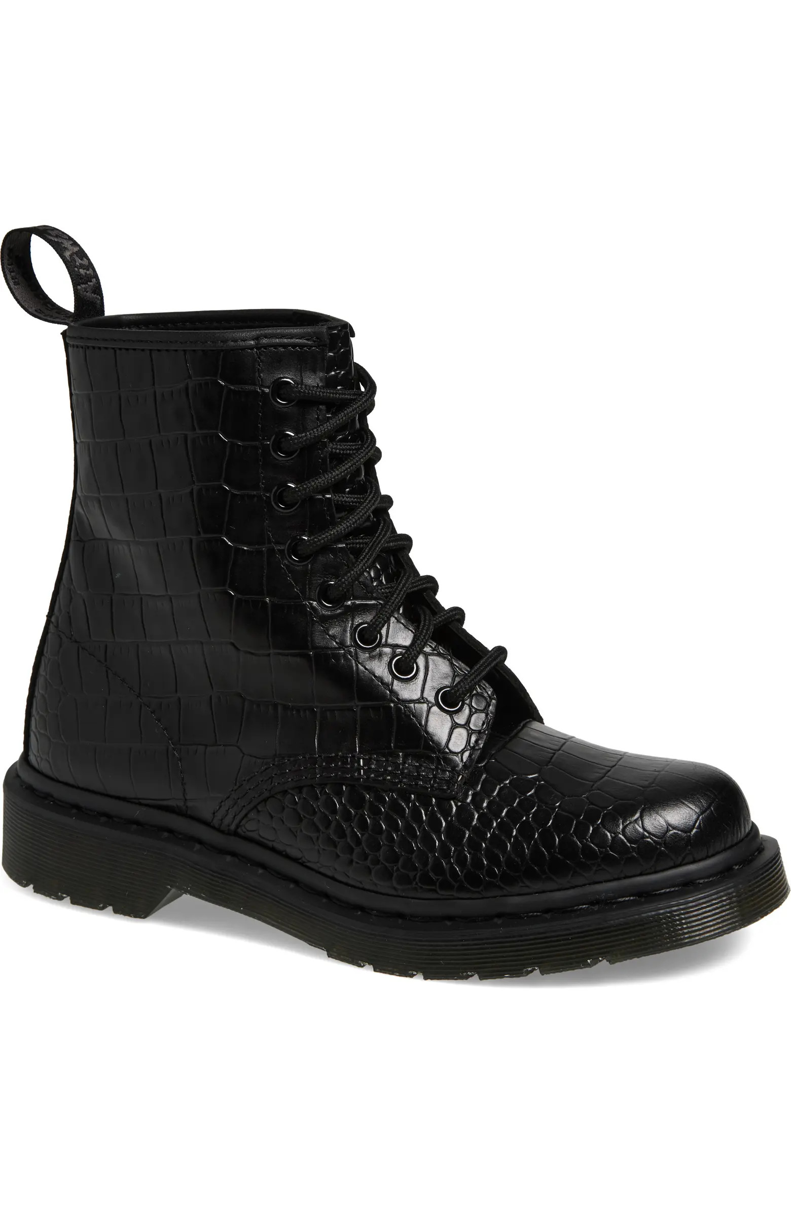 Dr. Martens 1460 Croc Embossed Combat Boot (Women) | Nordstrom | Nordstrom