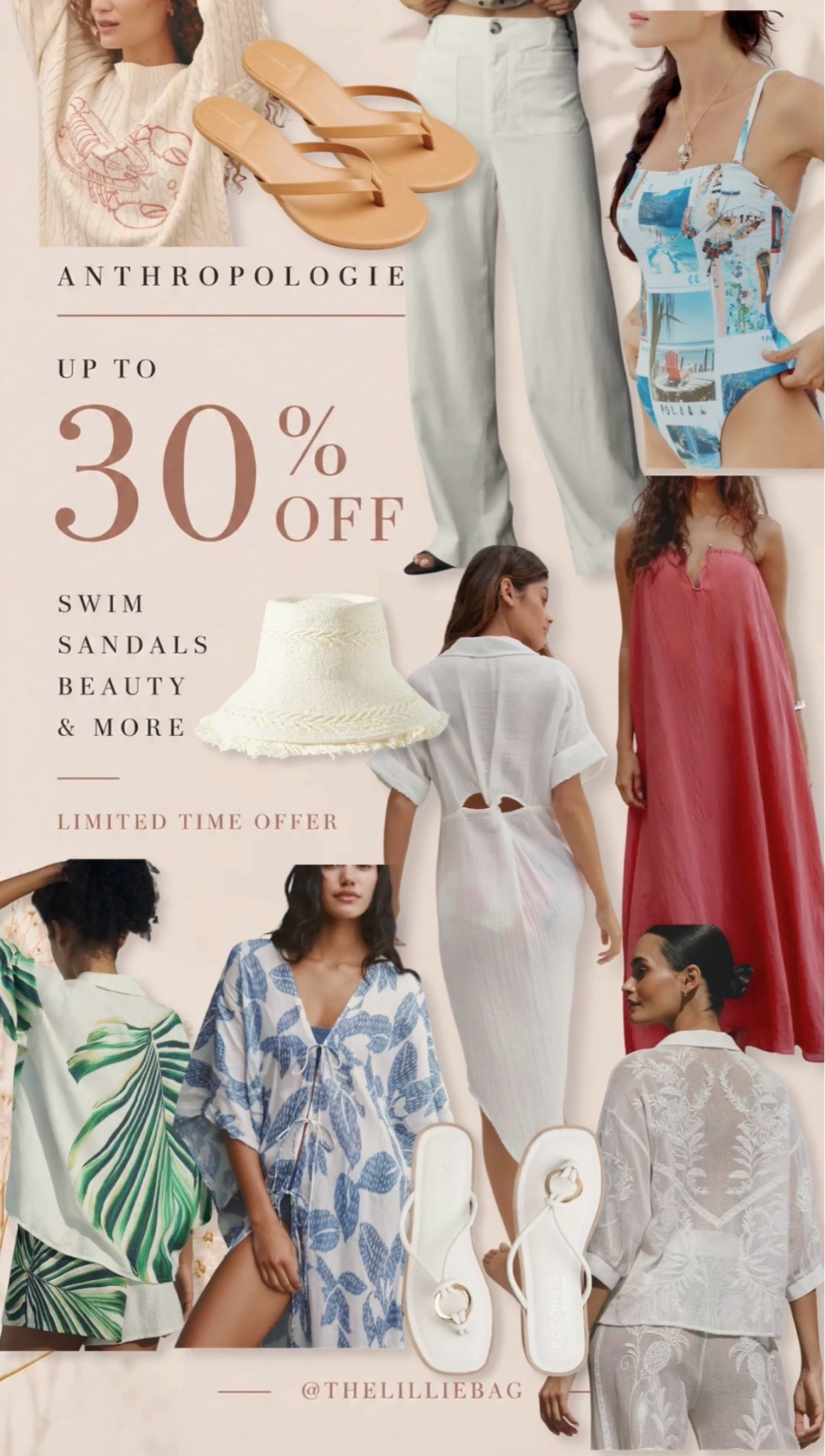 Anthropologie sale finds 🤍✨  

Up to 30% off on some of the best spring + summer pieces 🙌🏼 swim, sandals, beauty, breezy dresses, and all the effortless vacation vibes  

So many dreamy warm-weather finds right now ☀️ everything is linked on my LTK!  

anthropologie sale, resort wear, vacation outfits, swimwear, summer dresses, sandals, beach outfits, spring outfits 2026

#LTKSaleAlert #LTKSeasonal