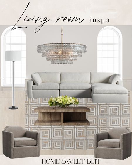 Living room inspo!

Family room, sectional, arhaus, rug, chandelier 