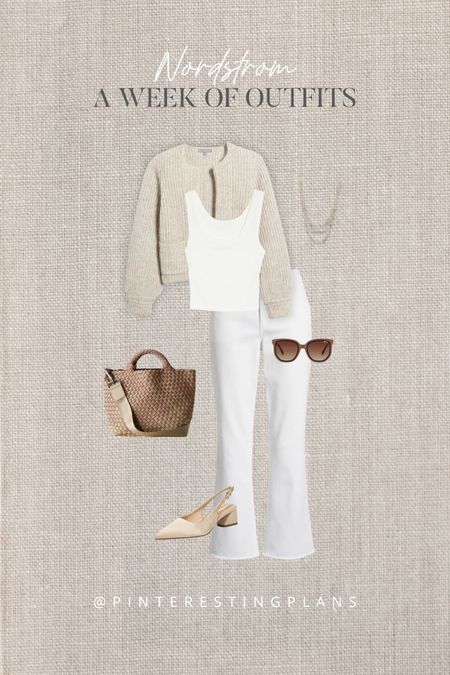 Nordstrom outfit, spring transition outfit, neutral white pants outfit.

#LTKover40 #LTKsalealert #LTKstyletip