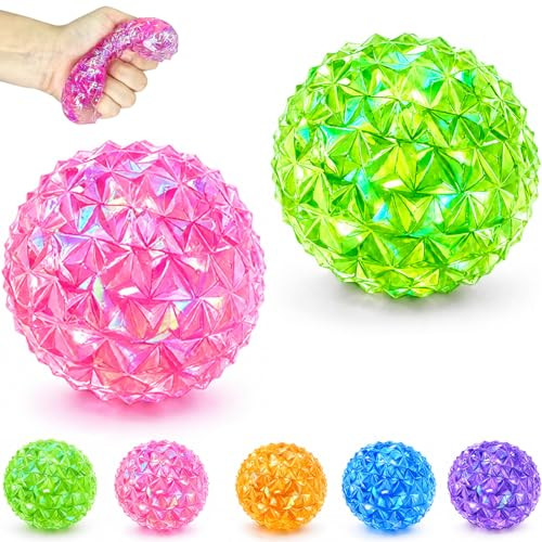 Slow Rising Diamond Squishy Stress Balls 2 pack, soft foam squeeze toys for desk stress relief