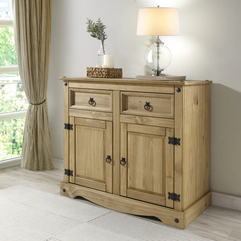 Childers 35.83'' Wide 2 Drawer Pine Solid Wood Server | Wayfair North America