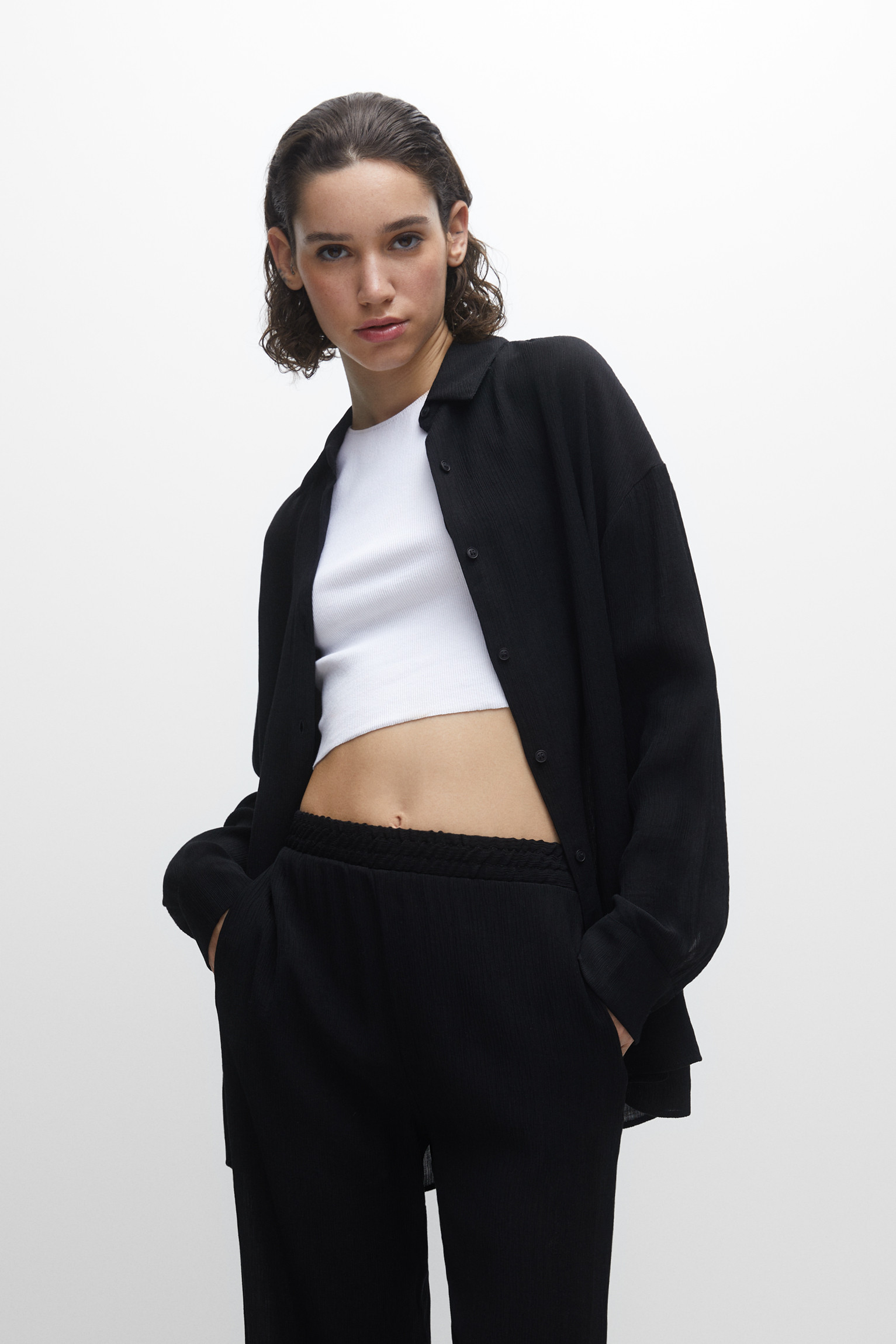 Hemd in Knitteroptik | PULL and BEAR DE