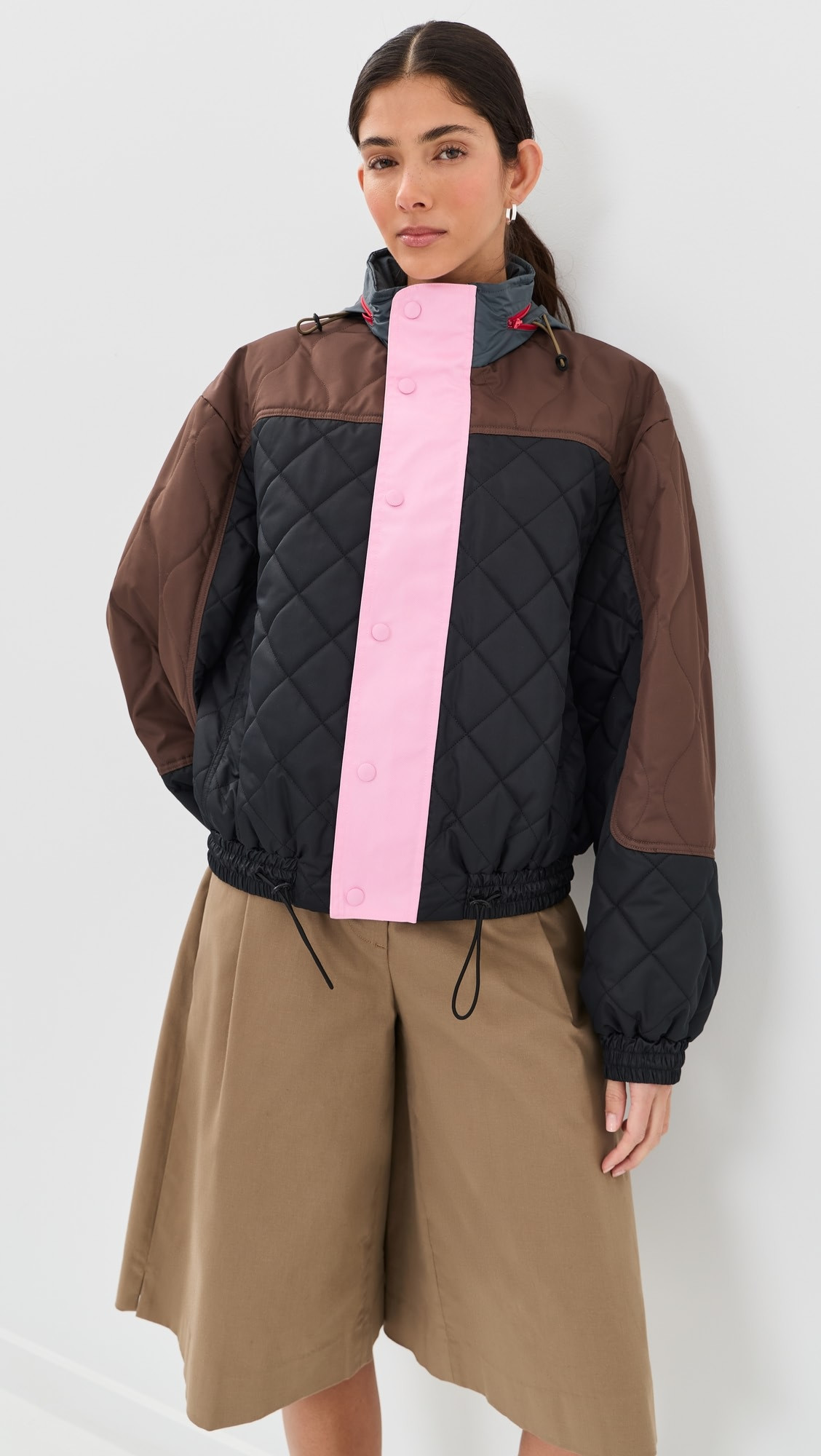 Padded Nylon Quilted Track Bomber Jacket | Shopbop