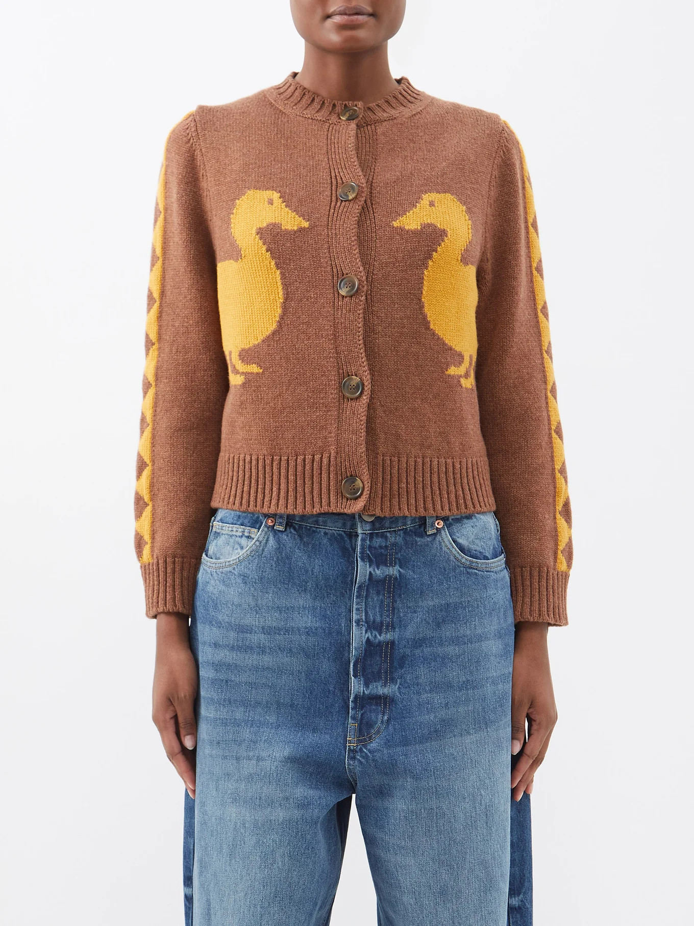 Jasper duck-intarsia lambswool cardigan | Matches (UK)